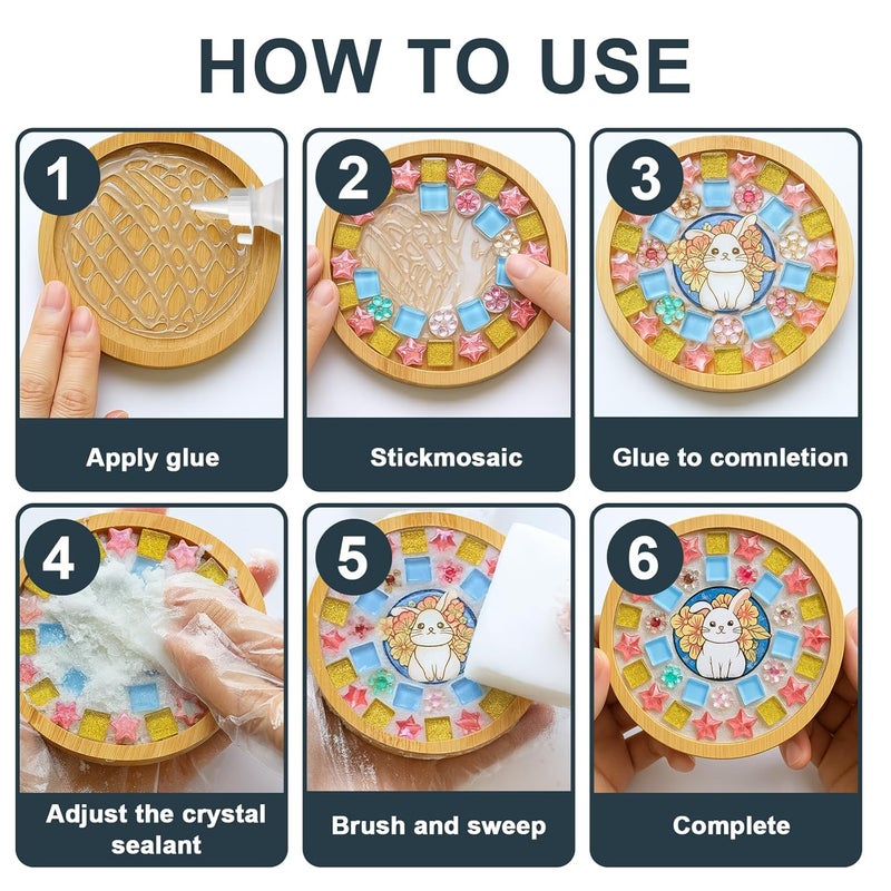 DINGSEN Professional Mosaic Grout for Crafts Gold 200g - Quick-Dry Crystal Tile Grout with Contrast Color Technology, DIY Art Supplies for Mosaic Glass Decor, Handmade Gifts & Home Improvement Projects - Image 4